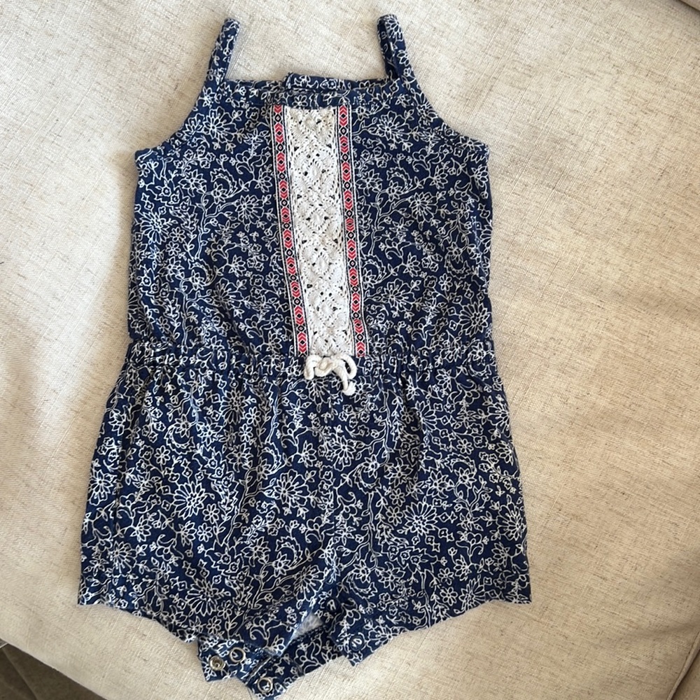 Blue boho romper